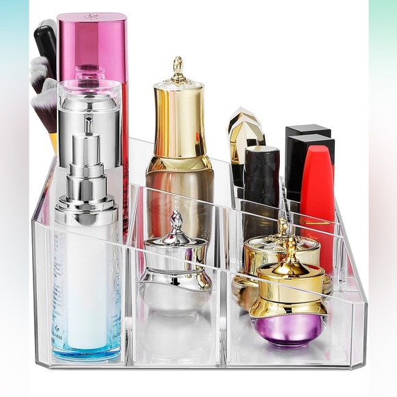 15 compartments Small Makeup Vanity Organizer, Clear Acrylic Cosmetic Display Ca - Picture 12 of 13